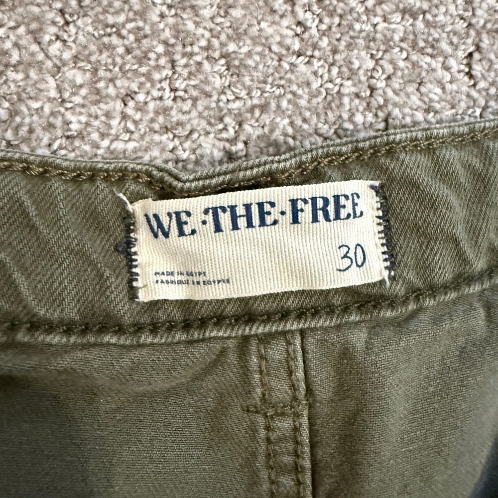 We The Free People Palmer Olive Green Wide Leg Utility Pants Jeans 30 High Rise - Picture 8 of 11